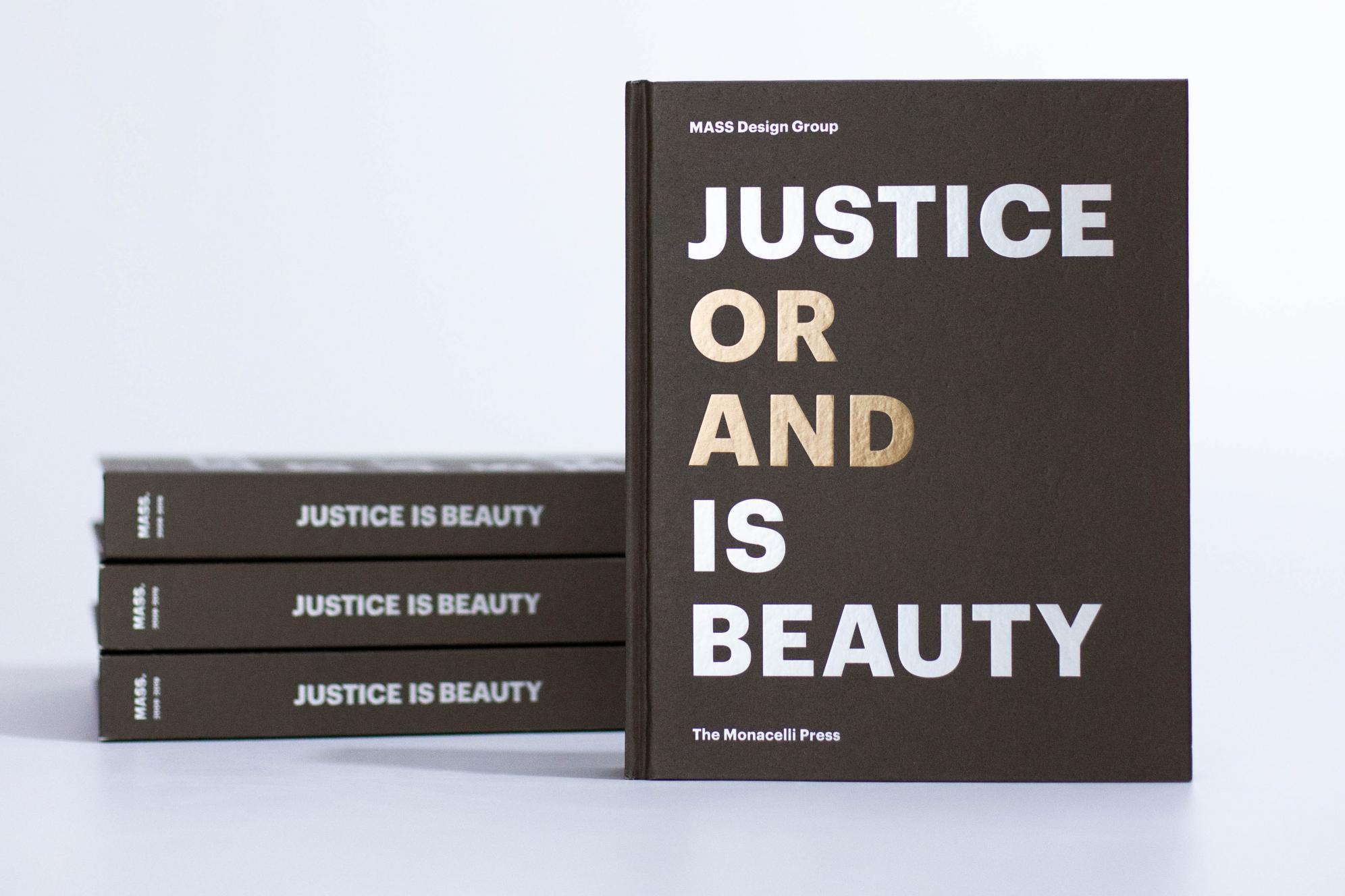 Justice is Beauty books stacked