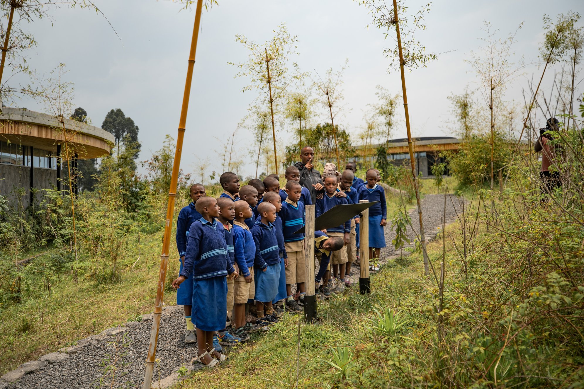 People visiting the Fossey Fund Campus