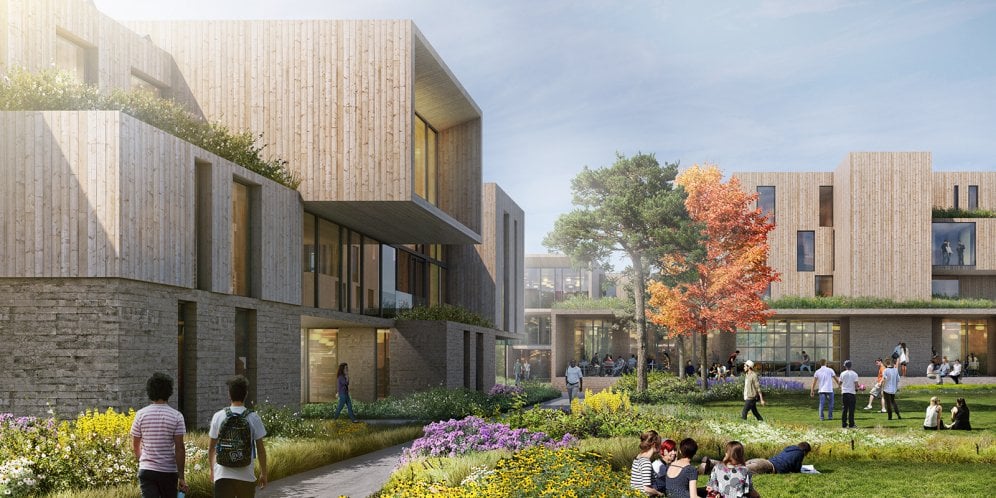 Rendering of Colorado College - Housing, Central courtyard in housing complex