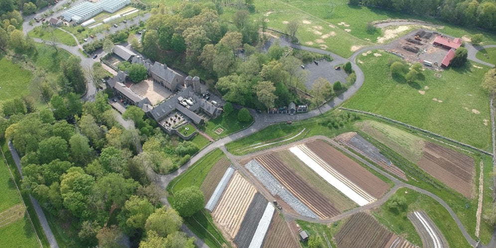 aerial of the Stone Barns campus