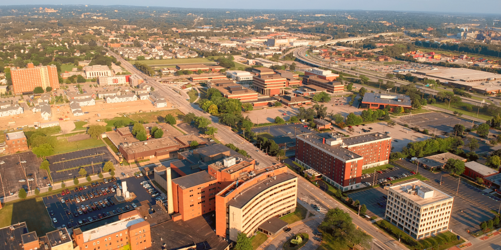 aerial of the sisters of Charity Health Campus