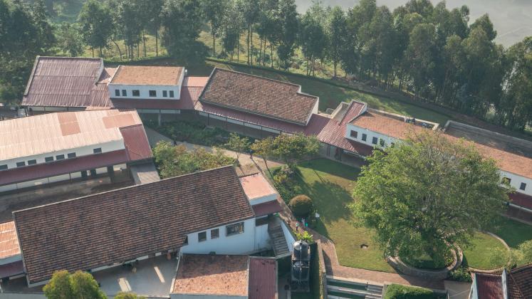 Photo of Butaro District Hospital, Photo by Iwan Baan, Aerial view of the main campus