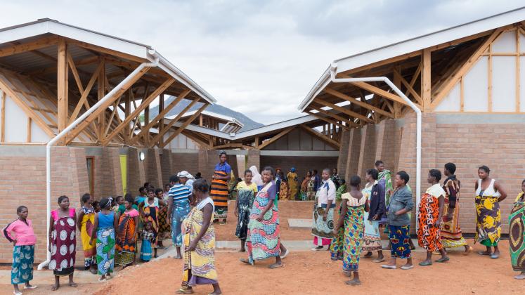 Photo of Maternity Waiting Village, Photo by Iwan Baan, Mothers gather in a courtyard