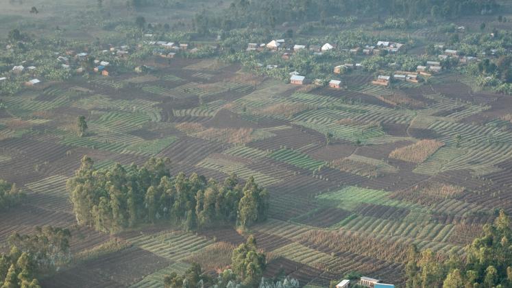 Photo of Mubuga Primary School, and aerial view of the school and surrounding area