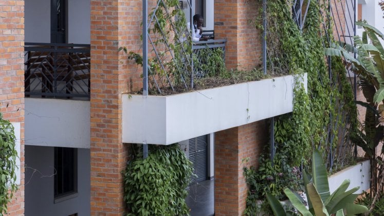 Nyarugenge District Hospital balconies and landscape 