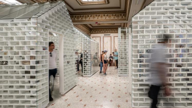 The Gun Violence Memorial Project in Randolph Square at the Chicago Cultural Center