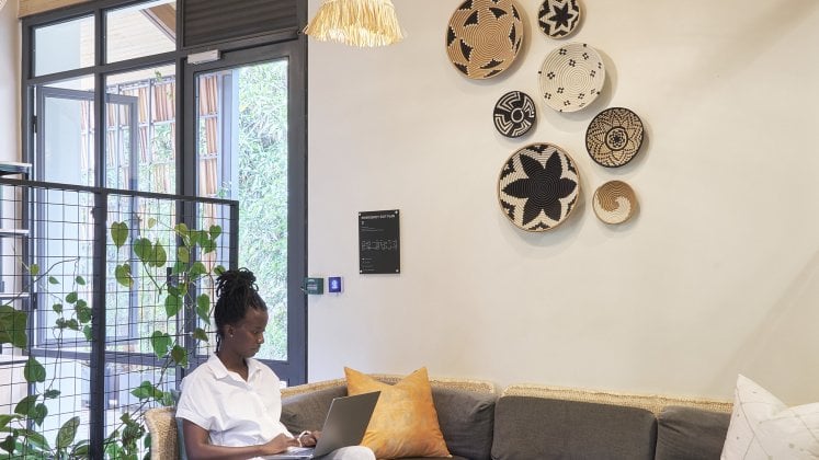 interior meeting area of the Norrsken Kigali House