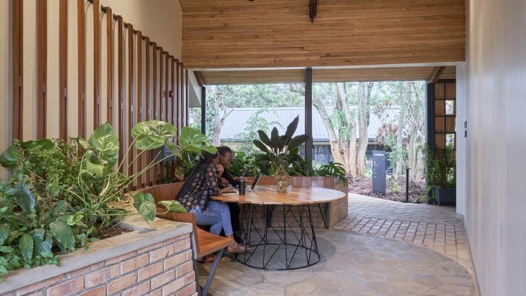 exterior meeting area of the Norrsken Kigali House