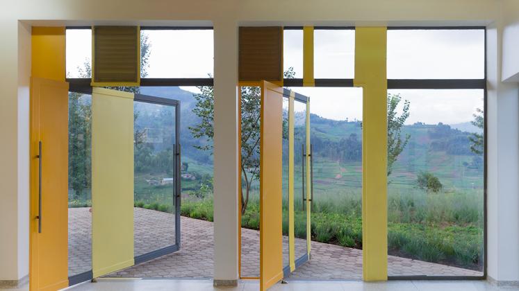 Photo of Butaro Ambulatory Cancer Center, Photo by Iwan Baan, View of Landscape from the Paitent Ward