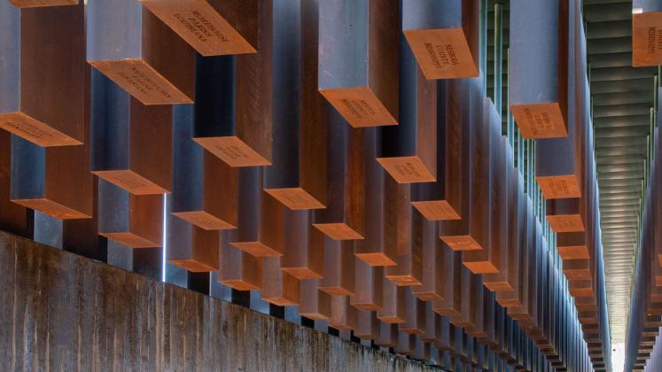 Waterwall inside memorial