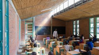Photo by Iwan Baan. A classroom interior at the Mubuga Primary School