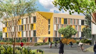 A render of the Masaka Affordable Housing