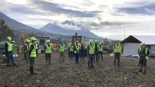 Fossey Fund construction team social distancing on site